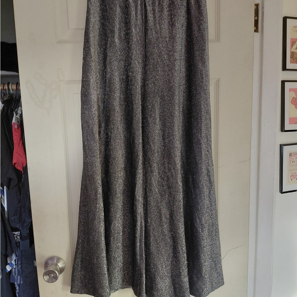 Silver Flare Pants